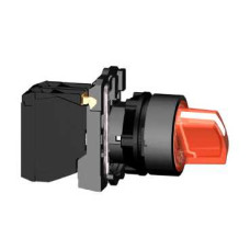 XB5AK124G5. Перемикач 22мм 120В червоний з підсвічуванням