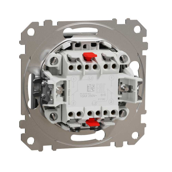 Двоклавішний перемикач Алюміній Sedna Design Schneider Electric SDD113108