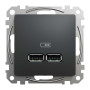 USB розетка тип A+A 2,1A Чорний Sedna Design Schneider Electric SDD114401