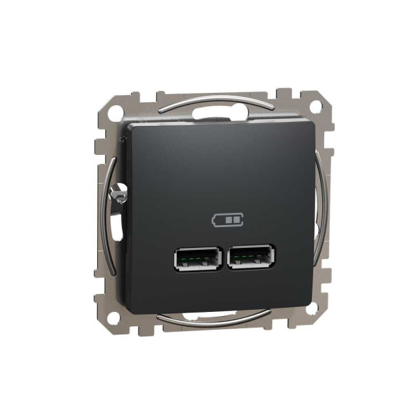 USB розетка тип A+A 2,1A Чорний Sedna Design Schneider Electric SDD114401