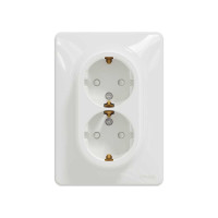 Подвійна розетка 2P+E з заземляючим контактом Білий Sedna Design Schneider Electric SDD311221