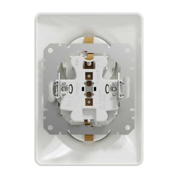 Подвійна розетка 2P+E з заземляючим контактом  Білий Sedna Design Schneider Electric SDD311221