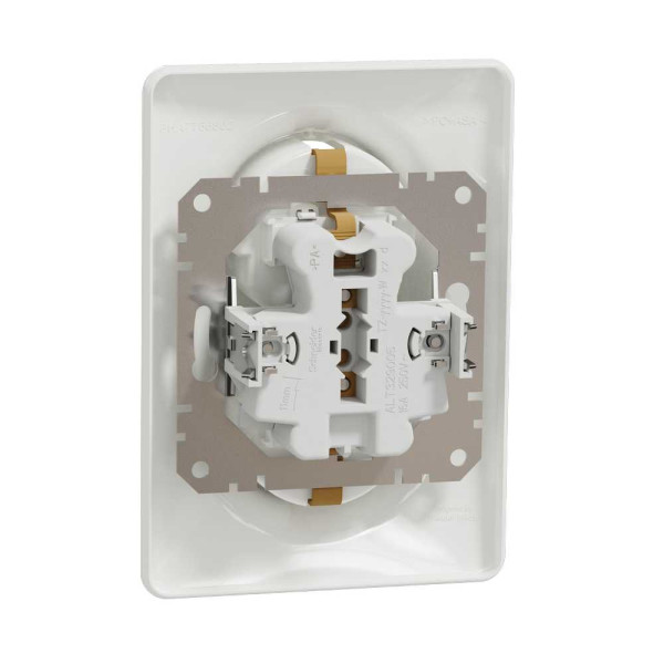 Подвійна розетка 2P+E з заземляючим контактом  Білий Sedna Design Schneider Electric SDD311221