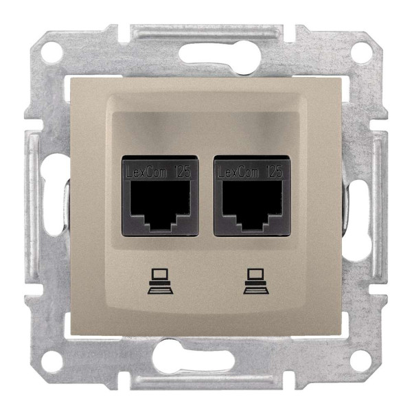 ПОДВІЙНА КОМП'ЮТЕРНА РОЗЕТКА RJ45 UTP КАТЕГОРІЯ 6 SEDNA ТИТАН, SDN4800168