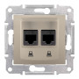 ПОДВІЙНА КОМП'ЮТЕРНА РОЗЕТКА RJ45 UTP КАТЕГОРІЯ 6 SEDNA ТИТАН, SDN4800168