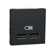 Розетка USB подвійна 2.1А 2 модулі антрацит, NU341854