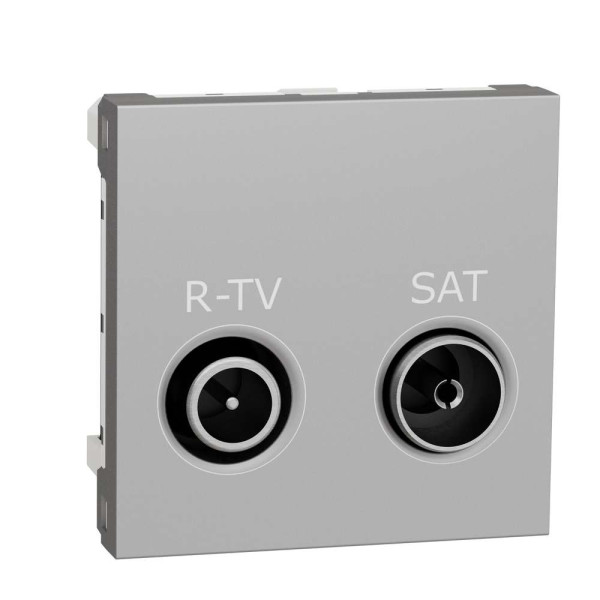 Розетка R-TV SAT одинарна, 2 модулі алюміній, NU345430