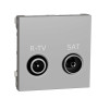 Розетка R-TV SAT одинарна, 2 модулі алюміній, NU345430