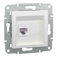 Розетка RJ45, тип UTP, категорія 6, білий, Asfora, без рамки, EPH4770121