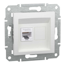 Розетка RJ45, тип UTP, категорія 6, білий, Asfora, без рамки, EPH4770121
