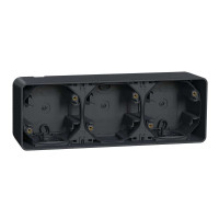 Тримісний бокс для поверхневого монтажу IP55, чорний Mureva Styl Schneider Electric MUR37713