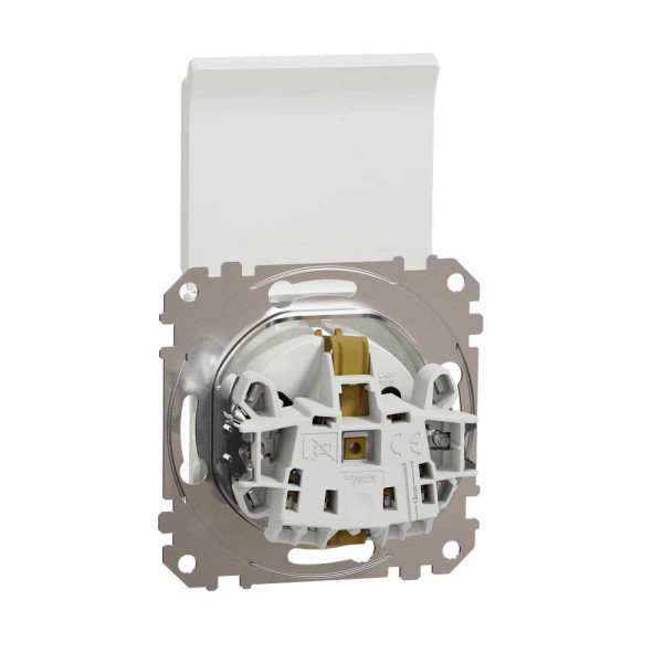 Розетка з заземленням, зі шторками та кришкою Білий Sedna Design Schneider Electric SDD111024