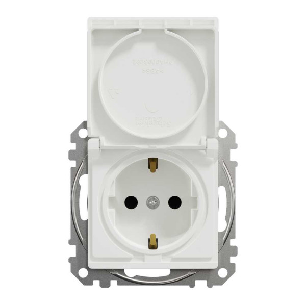 Розетка з заземленням, зі шторками та кришкою Білий Sedna Design Schneider Electric SDD111024