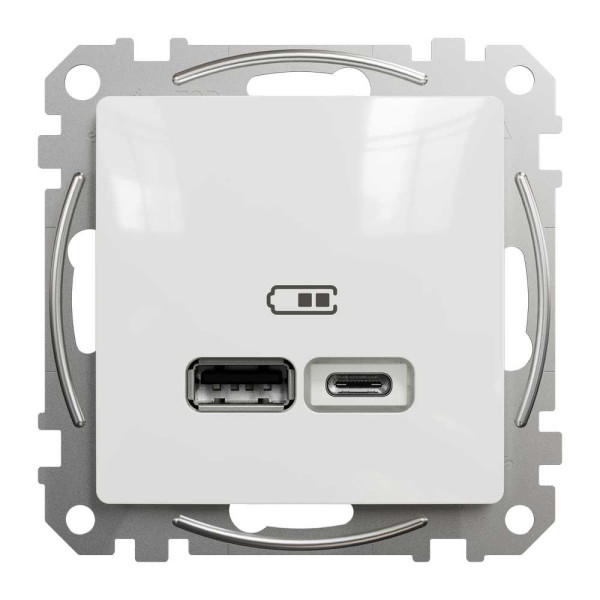 USB розетка тип A+C 2,4A Білий Sedna Design Schneider Electric SDD111402