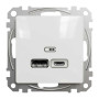 USB розетка тип A+C 2,4A Білий Sedna Design Schneider Electric SDD111402