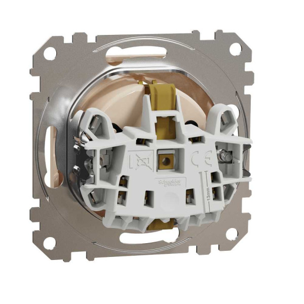 Розетка з заземленням та зі шторками Бежевий Sedna Design Schneider Electric SDD112022