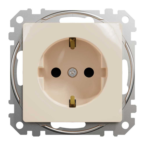 Розетка з заземленням та зі шторками Бежевий Sedna Design Schneider Electric SDD112022