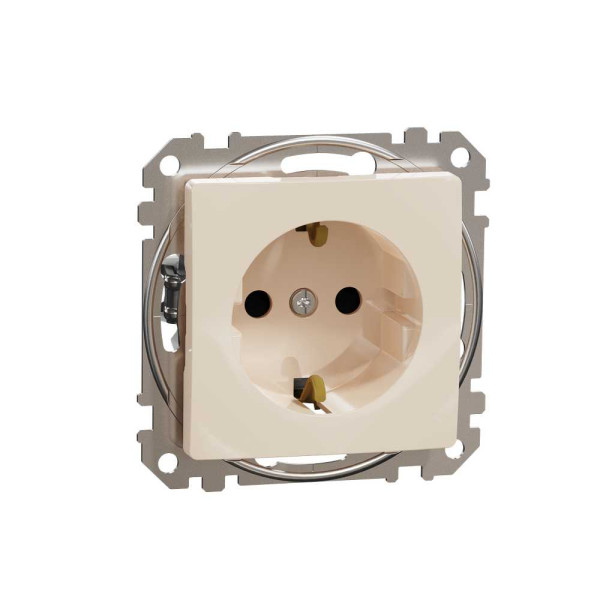Розетка з заземленням та зі шторками Бежевий Sedna Design Schneider Electric SDD112022