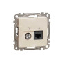 SDD112469T. Розетка RJ45 категорія 6 UTP -TV Бежевий Sedna Design Schneider Electric SDD112469T