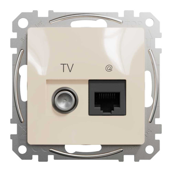 SDD112469T. Розетка RJ45 категорія 6 UTP -TV Бежевий Sedna Design Schneider Electric SDD112469T