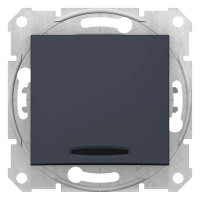 ОДНОКЛАВІШНИЙ ПЕРЕМИКАЧ З СИНЬОЮ ПІДСВІТКОЮ SEDNA ГРАФІТ, SDN1500170