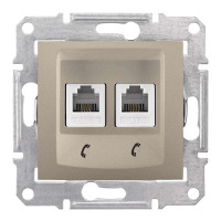 ПОДВІЙНА ТЕЛЕФОННА РОЗЕТКА 2хRJ11 SEDNA ТИТАН, SDN4201168
