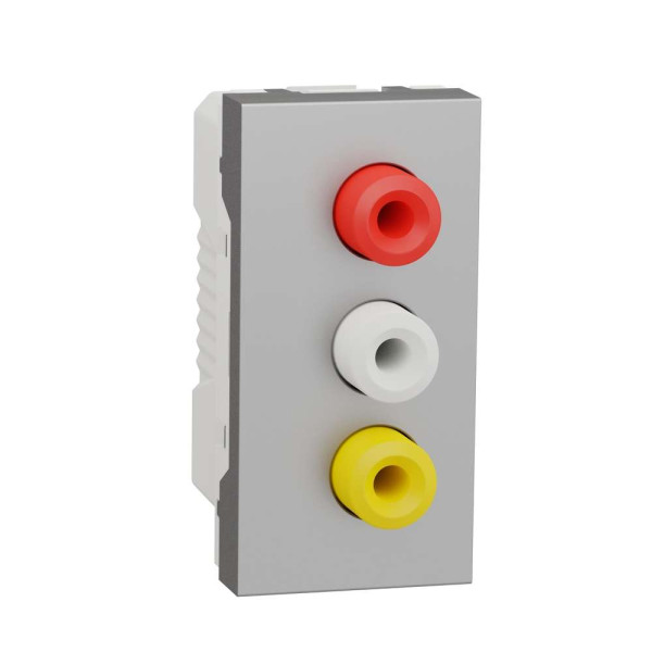 Розетка 3 RCA, 1 модуль алюміній, NU343130