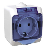 Розетка з прозорою захисною кришкою Cedar plus, ip44, білий