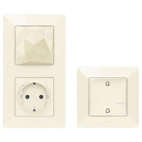752296. Valena Life with NETATMO. Стартовий набір. Шлюз WiFi + Розумна розетка2К+З 16А 250В + Головний беспроводовий вимикач "Вдома/Не вдома". Колір Слонова кістка