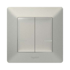 752387. Valena Life with NETATMO. Розумний беспроводовий вимикач 2-клавішний. Колір Алюміній