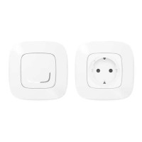 752554. Valena Allure with NETATMO. Набір для управління побутовими електроприладами. Розумна розетка 2К+З + розумний беспроводовий 1-клавішний вимикач. Колір Білий