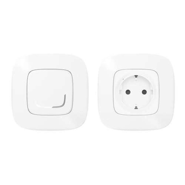 752554. Valena Allure with NETATMO. Набір для управління побутовими електроприладами. Розумна розетка 2К+З + розумний беспроводовий 1-клавішний вимикач. Колір Білий