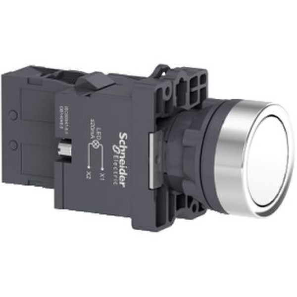 Кнопка із підсвічуванням, LED, 380В, Білий, 1НО. XA2EW31Q1