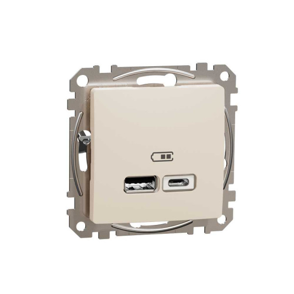 USB розетка тип A+C 2,4A Бежевий Sedna Design Schneider Electric SDD112402