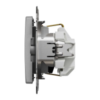 Розетка з заземленням та зі шторками Алюміній Sedna Design Schneider Electric SDD113022
