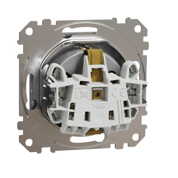 Розетка з заземленням та зі шторками Алюміній Sedna Design Schneider Electric SDD113022