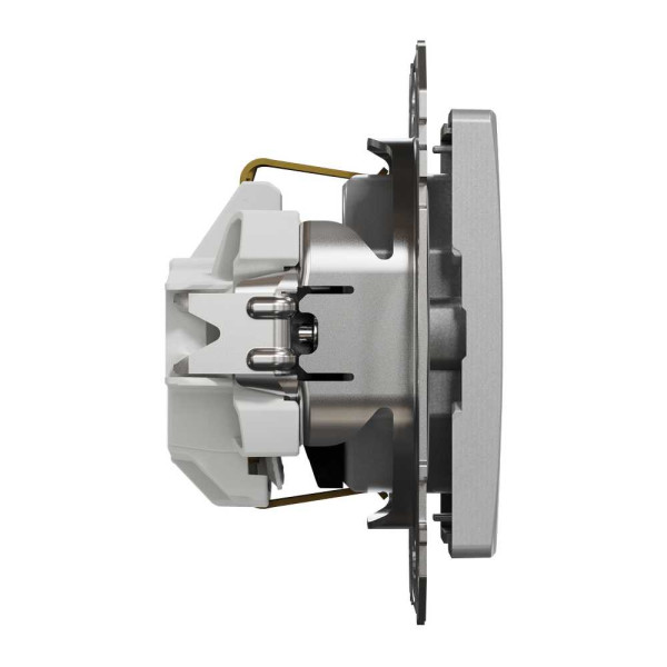 Розетка з заземленням та зі шторками Алюміній Sedna Design Schneider Electric SDD113022