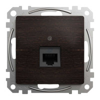 Компютерна розетка, одинарний роз'єм RJ45 CAT6 UTP Венге Sedna Elements