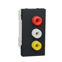 Розетка 3 RCA, 1 модуль антрацит, NU343154