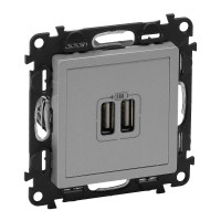 753612. Valena Life Розетка 2хusb Заряд. Алм