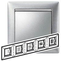 770335. Valena Рамка 5п. Алюминий Мат.