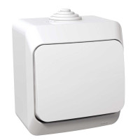 Перемикач накладний 1-клавішний Cedar plus, ip44, білий