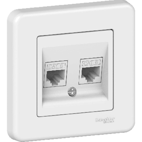 РОЗЕТКА КОМП'ЮТЕРНА ПОДВІЙНА БІЛА 6 LEONA, LNA4800121