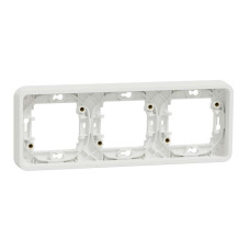Рамка тримісна горизонтальна IP55, біла, Mureva Styl Schneider Electric MUR39109