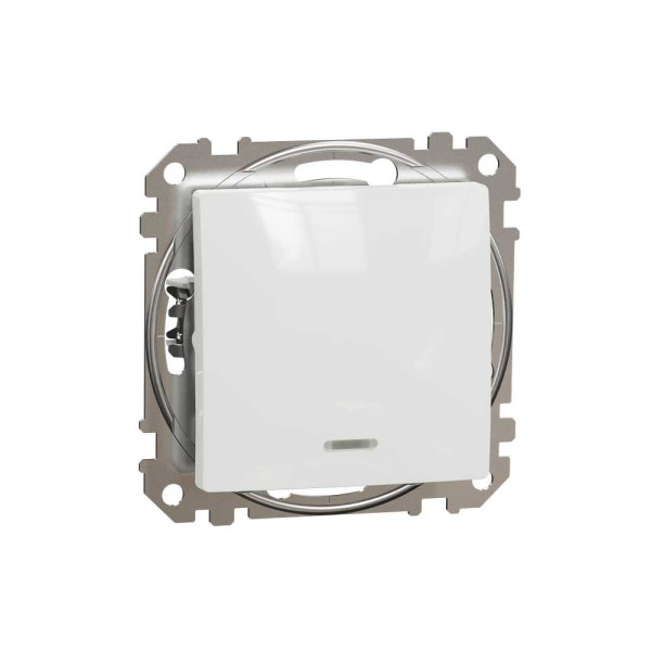 Одноклавішний вимикач з LED підсвіткою Білий Sedna Design Schneider Electric SDD111101L