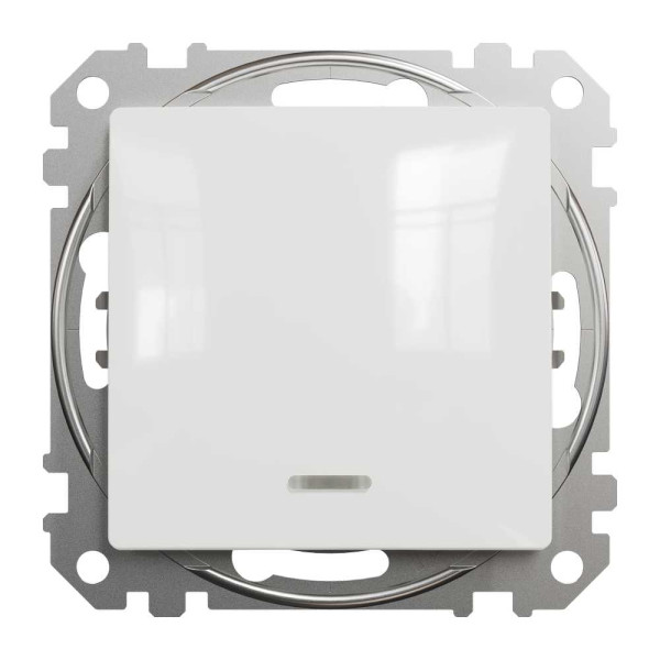 Одноклавішний вимикач з LED підсвіткою Білий Sedna Design Schneider Electric SDD111101L
