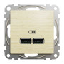 USB розетка тип A+A 2,1A Береза - Ефект дерева Sedna Elements Schneider Electric SDD180401