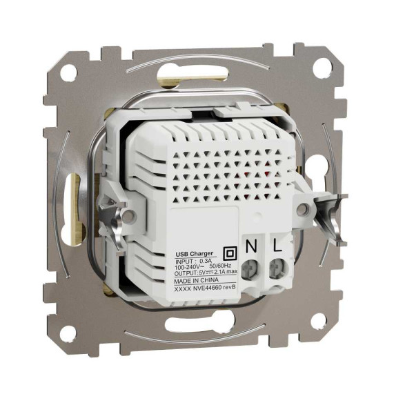 USB розетка тип A+A 2,1A Береза - Ефект дерева Sedna Elements Schneider Electric SDD180401