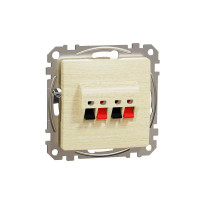 Аудіо-розетка подвійна, Sedna Design & Elements, Береза - імітація дерева, SDD180411 Schneider Electric