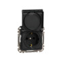 Розетка з заземленням, зі шторками, та з кришкою IP44 Чорний Sedna Design Schneider Electric SDD214024
